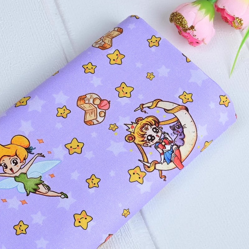 Sewing In Textile - Sailor Moon Stars Cartoon Girls 100