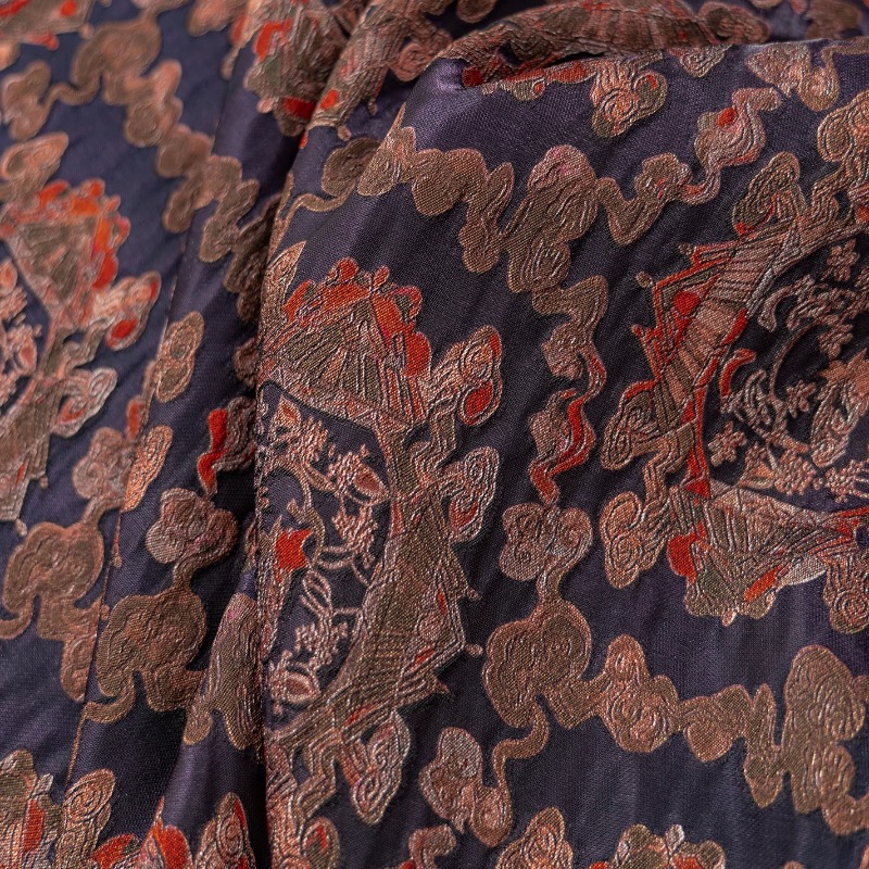 Sewing New - Purple Red Rayon Floral Jacquard Lurex