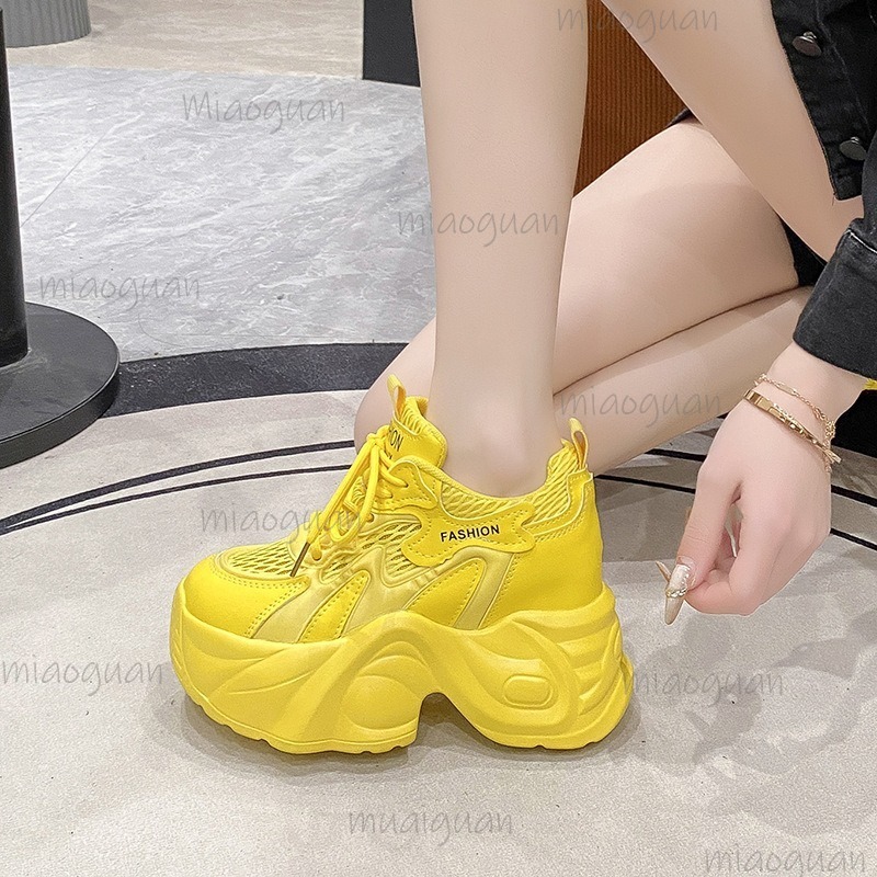 Sewing Net - Women's Mesh Breathable Chunky Platform Sneakers