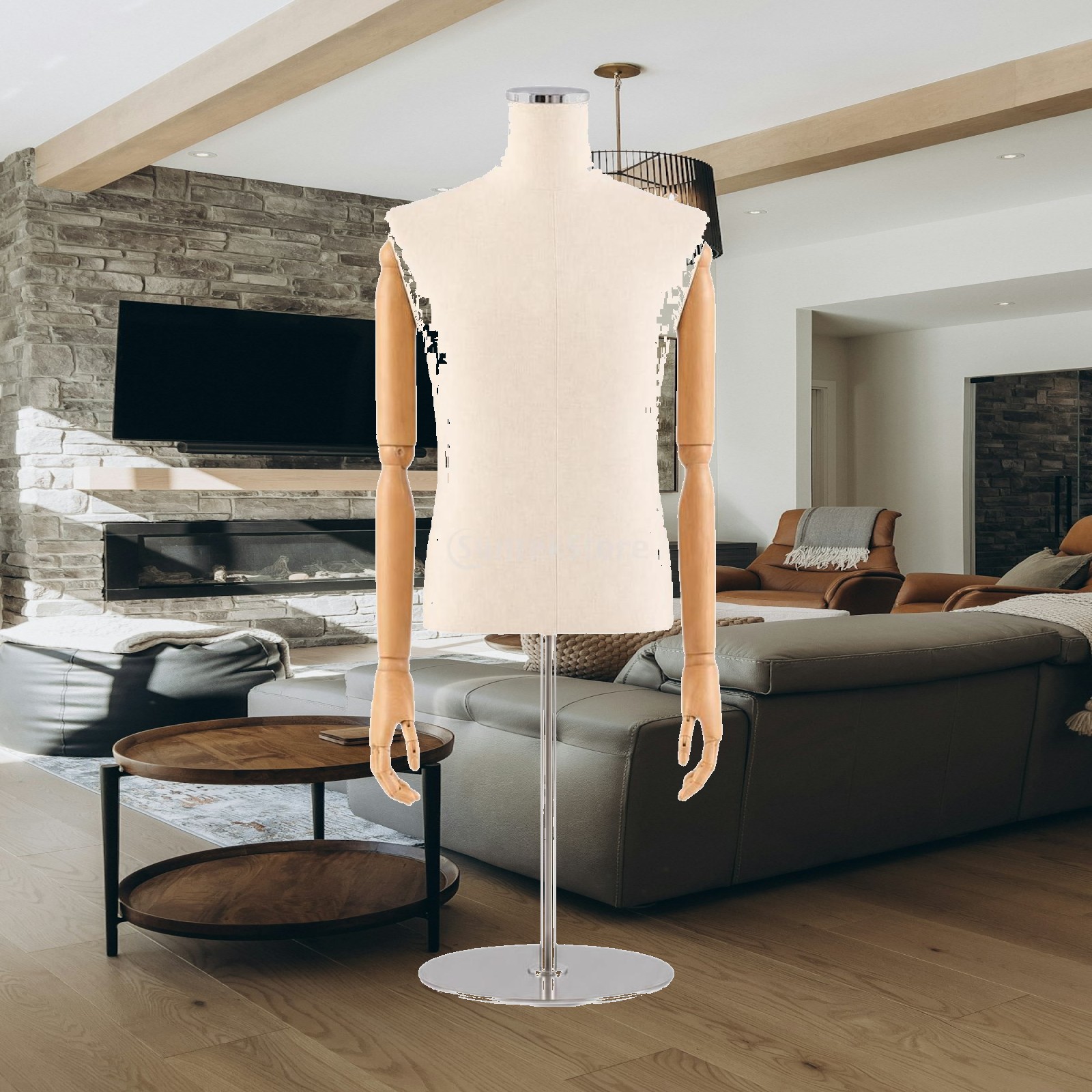 Dress Form Mannequin - Male Half-Body Mannequin textileCovered Menswear Display