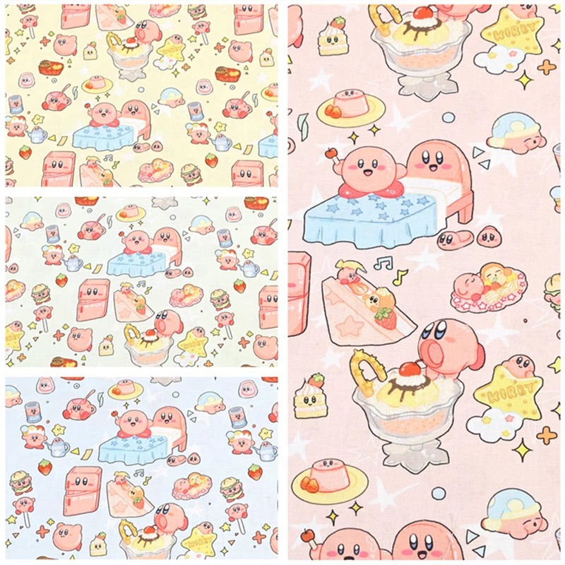 Sewing In Textile - Cartoon Kirby 100 Cotton Fabric Sewing