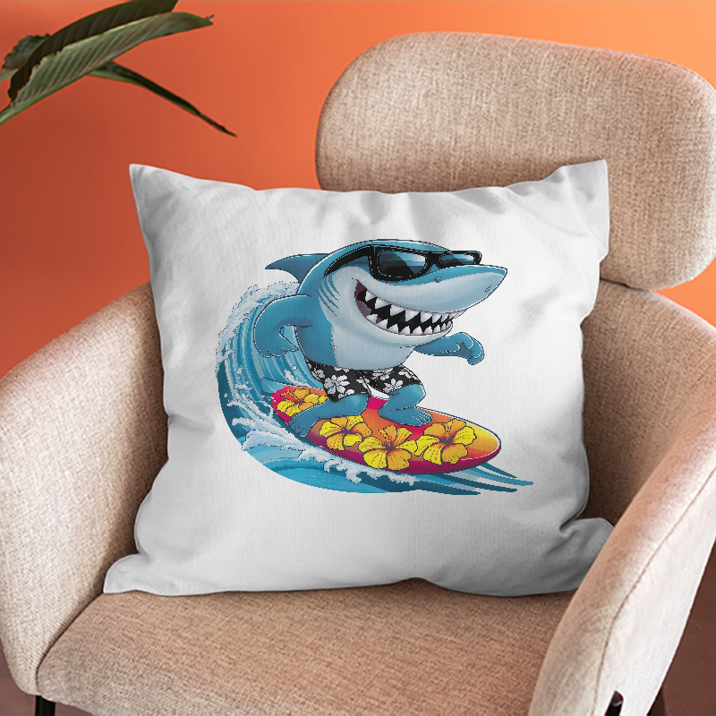 Interesting Sharks Surfing Iro - Iron On Patch recension och pris