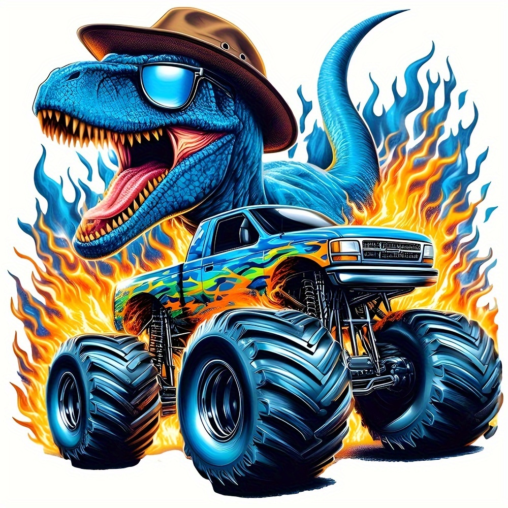 Dragon Hunter Monster Truck He - Iron On Patch recension och pris