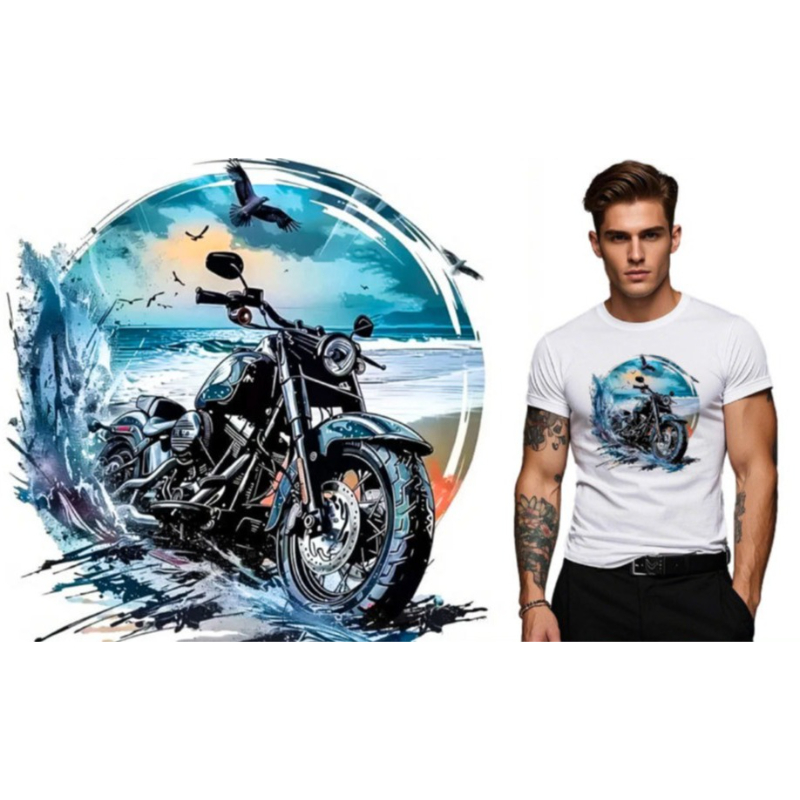 Custom Biker Style Pattern DTF - Iron On Patch recension och pris