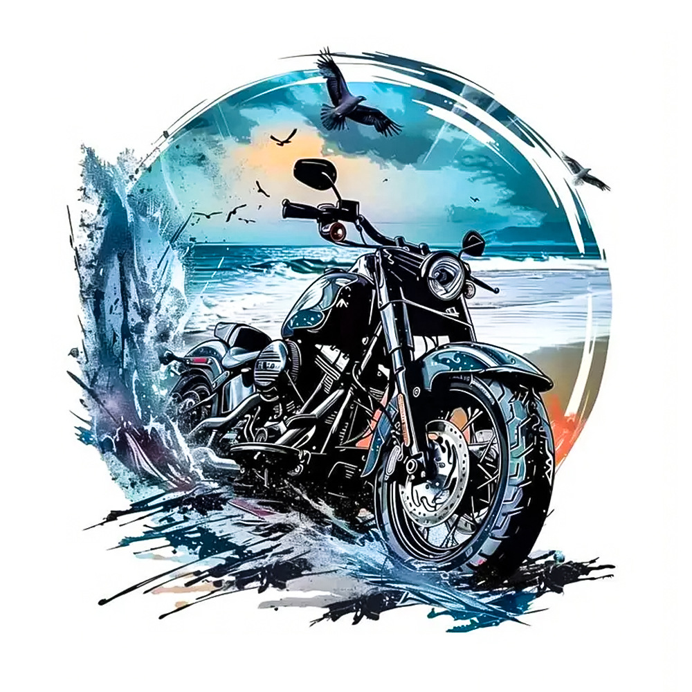 Custom Biker Style Pattern DTF - Iron On Patch recension och pris