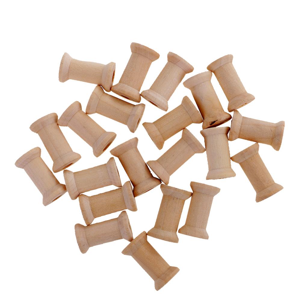 Wooden Empty Bobbin Set 20 Pie - Thread Bobbins Empty recension och pris
