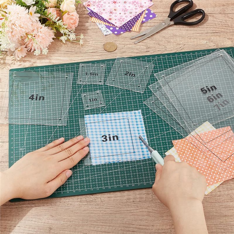 8 Pcs Clear Acrylic Square Qui - Quilting Ruler Square recension och pris